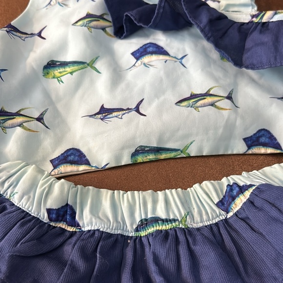 Girls Fish Bathing Suit - Classic Southern Smocks - Picture 2 of 3